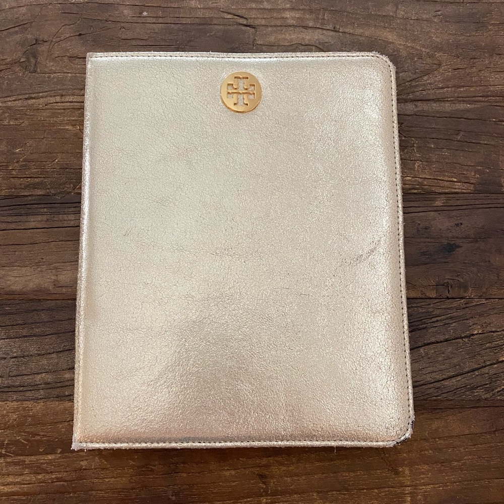 Tory Burch Metallic Gold Leather iPad case